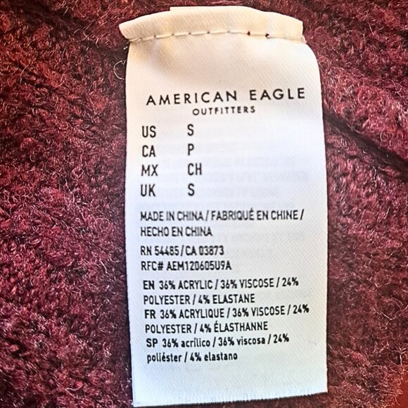 AMERICAN EAGLE OUTFITTERS Plum Cropped Cardigan, S - Picture 5 of 5